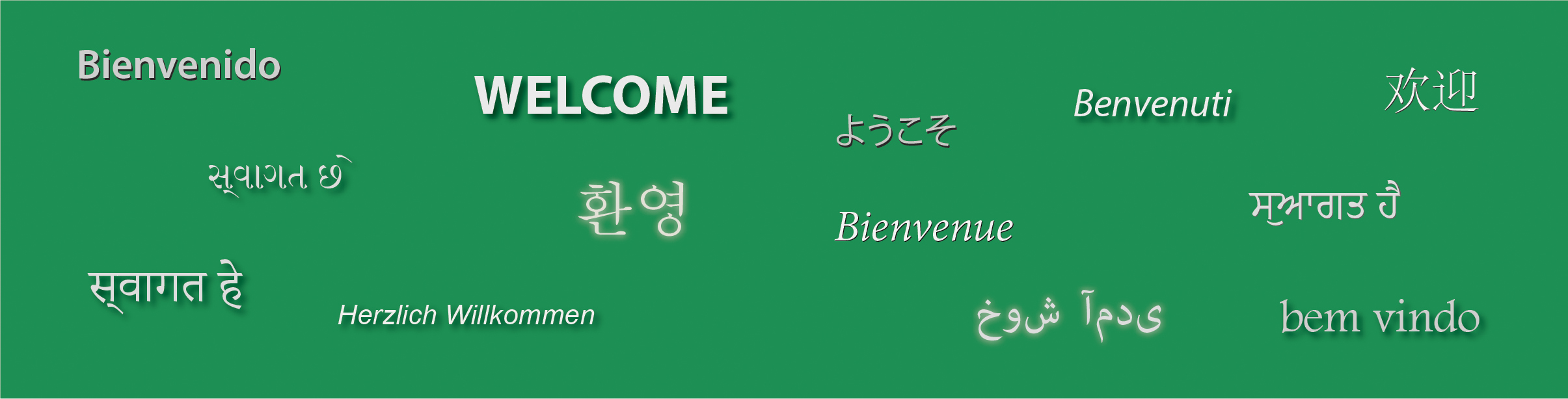 "Welcome" in various languages