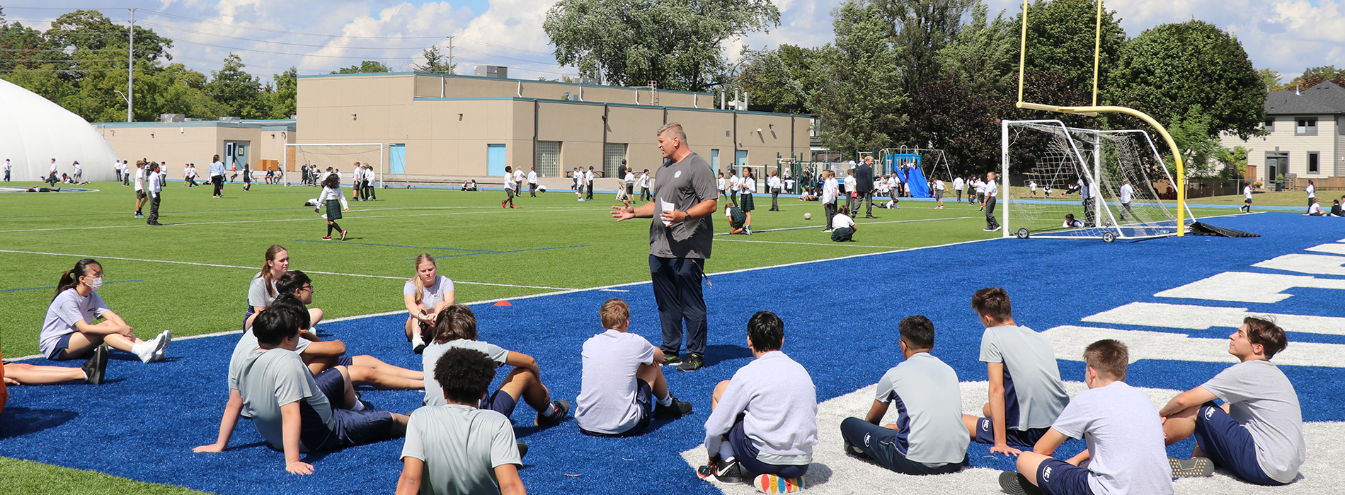 High School Physical Education Class on the Field