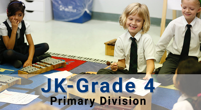 Primary Division, Junior Kindergarten to Grade 4