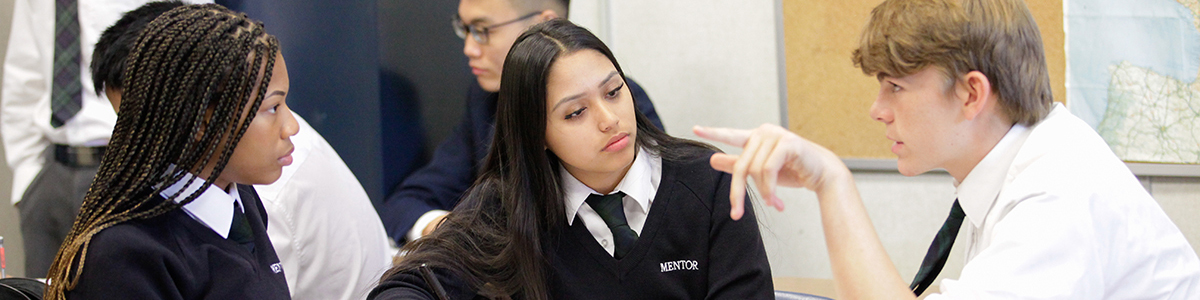 High School students conferencing in class